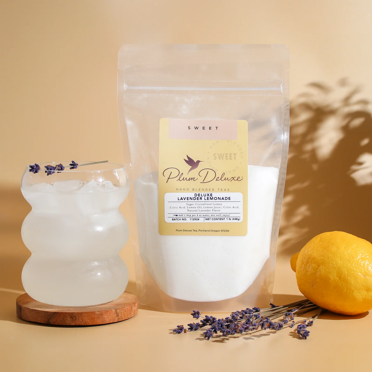 Lemonade Mix Pouches in Lemon or Lavender, Less-Sweet Flavor for Iced Tea, Arnold Palmers and Fruit Drinks — Lavender