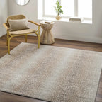 Leopard Print Rug in Tan and Gray, Machine Woven from 100%