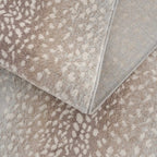 Leopard Print Rug in Tan and Gray, Machine Woven from 100%