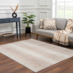 Leopard Print Rug in Tan and Gray, Machine Woven from 100%
