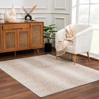 Leopard Print Rug in Tan and Gray, Machine Woven from 100%