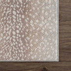 Leopard Print Rug in Tan and Gray, Machine Woven from 100%