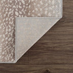Leopard Print Rug in Tan and Gray, Machine Woven from 100%