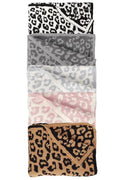 Leopard Throw Blanket in Plush Stretch Fabric, 28 x 55 Inch Regular or 28 x 36 Inch Baby Size