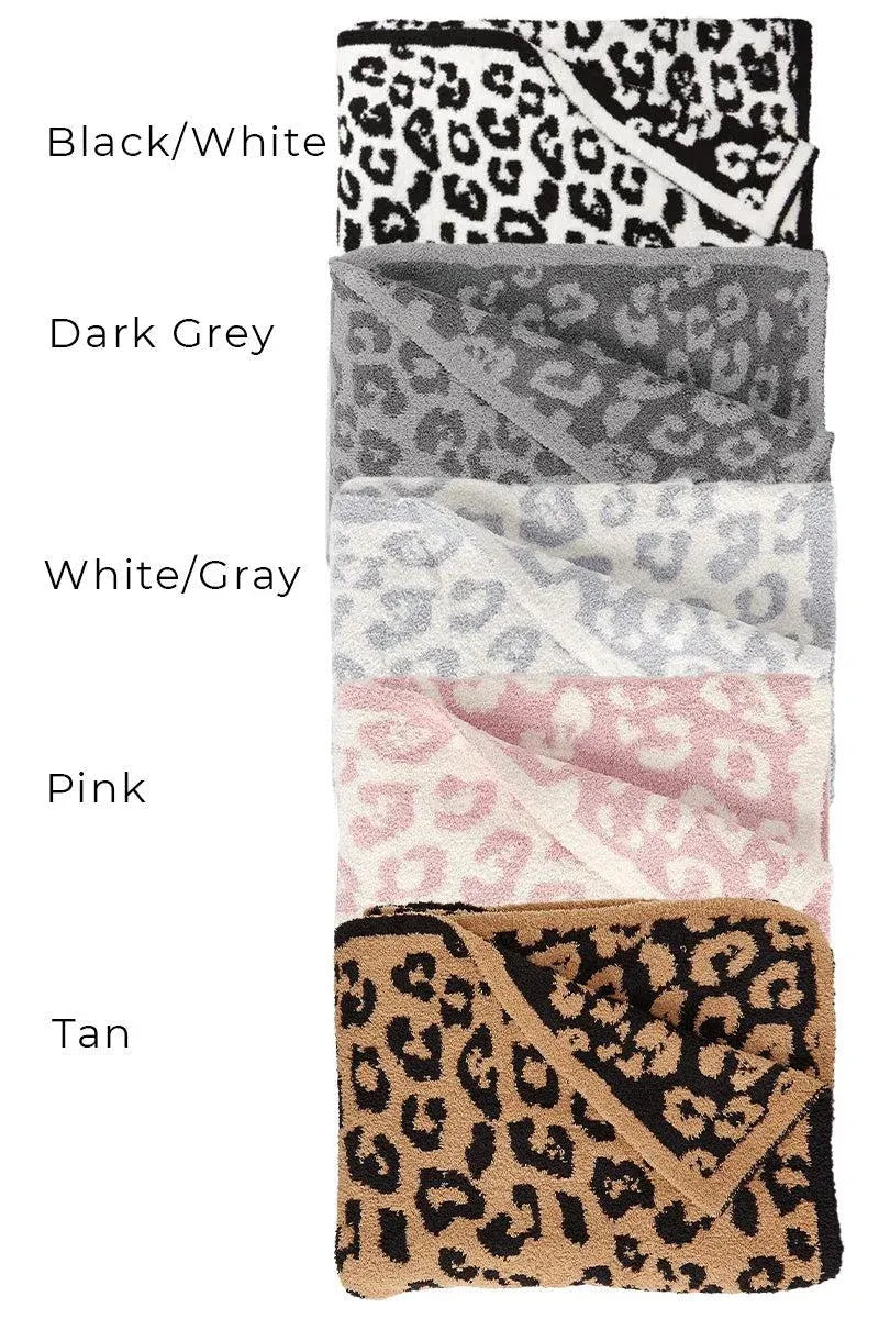 Leopard Throw Blanket in Plush Stretch Fabric, 28 x 55 Inch Regular or 28 x 36 Inch Baby Size