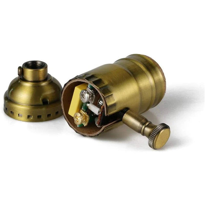 Light Socket with Full Range Turn-Knob Dimmer, Antique Brass Finish and Medium E26 Base · Lamp Sockets
