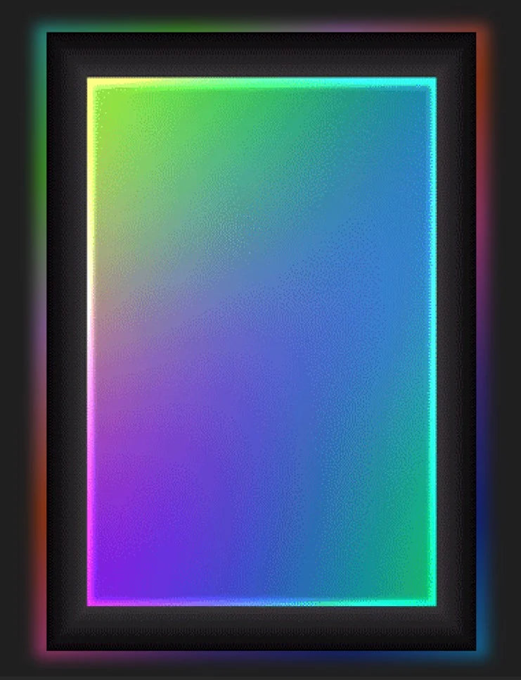 Lightbox Picture Frame for 16 x 24 Inch Artwork with Built-In LED Lighting and a Black Snap-Open Border