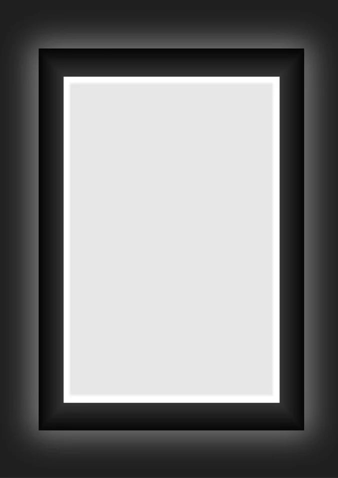 Lightbox Picture Frame for 16 x 24 Inch Artwork with Built-In LED Lighting and a Black Snap-Open Border