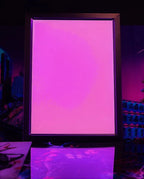 Lightbox Picture Frame for 16 x 24 Inch Artwork with Built-In LED Lighting and a Black Snap-Open Border