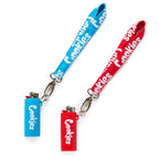 Lighter Holder with Short Lanyard in Blue or Red, Compact Everyday Carry Accessory for Keeping a Lighter Close