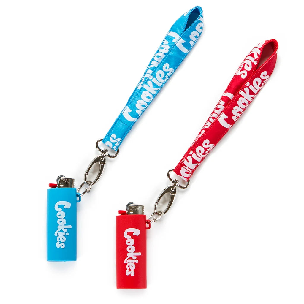 Lighter Holder with Short Lanyard in Blue or Red, Compact Everyday Carry Accessory for Keeping a Lighter Close