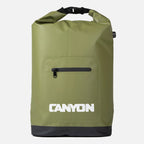 Lightweight Backpack Cooler with a Roll-Top Opening and Adjustable Air Valve for Hands-Free River Days