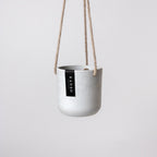 Lightweight Hanging Planter, White Stone