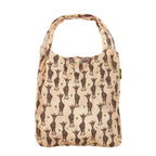 Lightweight Reusable Shopping Bag in Beige Giraffe Print That