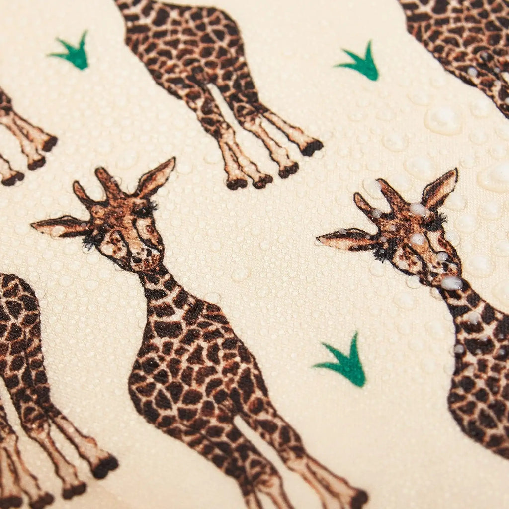 Lightweight Reusable Shopping Bag in Beige Giraffe Print That