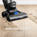 Lightweight Upright Vacuum Cleaner for Carpet and Hard Floors with Five Height Settings and a 12-Inch Path