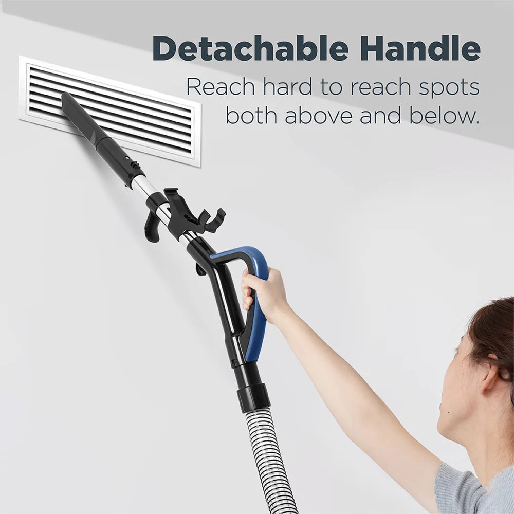 Lightweight Upright Vacuum Cleaner for Carpet and Hard Floors with Five Height Settings and a 12-Inch Path
