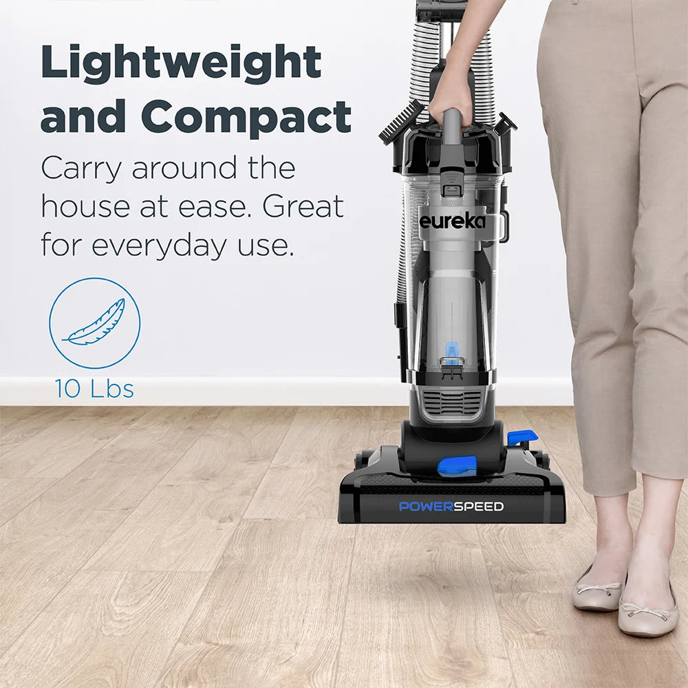 Lightweight Upright Vacuum Cleaner for Carpet and Hard Floors with Five Height Settings and a 12-Inch Path
