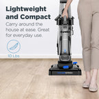 Lightweight Upright Vacuum Cleaner for Carpet and Hard Floors with Five Height Settings and a 12-Inch Path