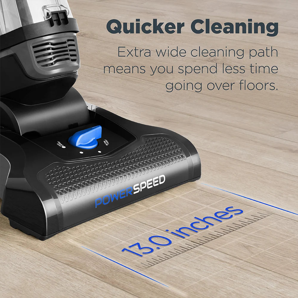 Lightweight Upright Vacuum Cleaner for Carpet and Hard Floors with Five Height Settings and a 12-Inch Path