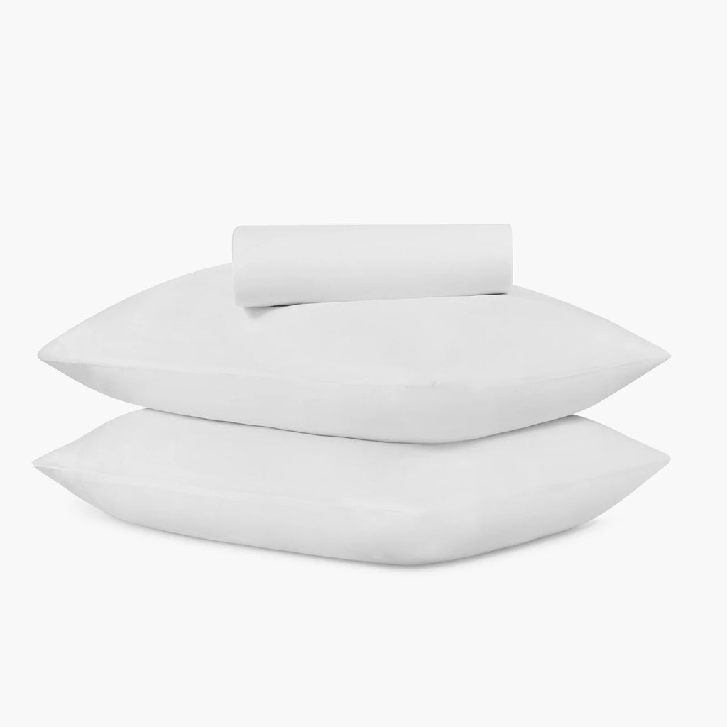 Linen Eucalyptus Sheet Set in White with Breathable Lightweight Comfort and Twin to California King Sizes