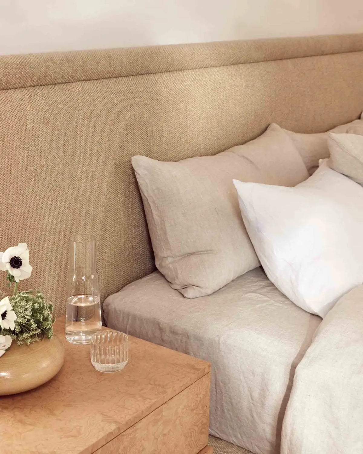 Linen Fitted Sheet in Natural, Pre-Washed European Flax Linen