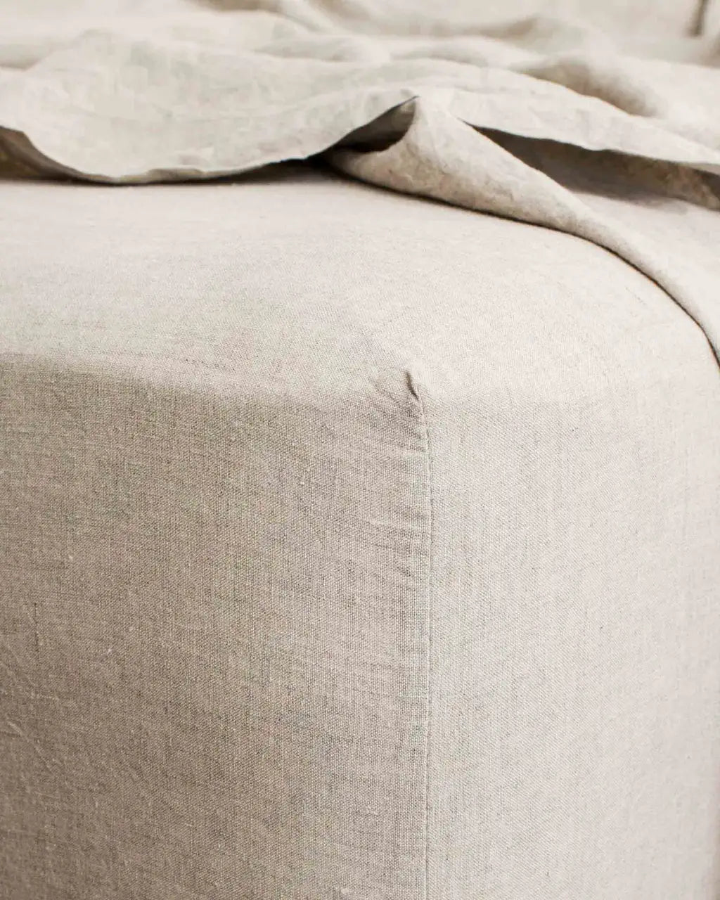 Linen Fitted Sheet in Natural, Pre-Washed European Flax Linen