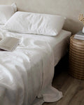 Linen Flat Sheet in White