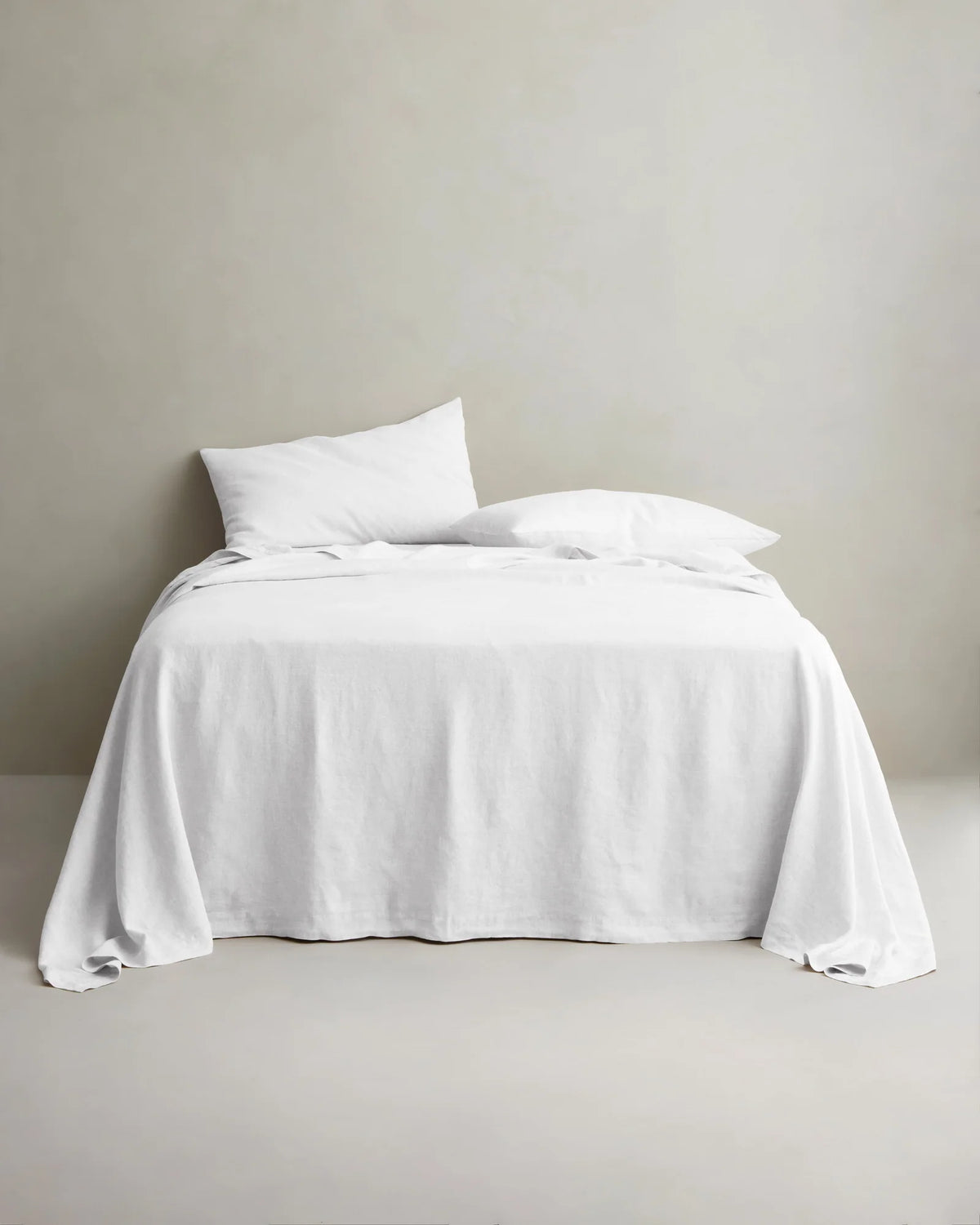 Linen Flat Sheet in White