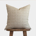 Linen Pillow Cover with Earthy Geometric Pattern, Single-Sided Design, 18, 20, 22 or 26 Inch Sizes