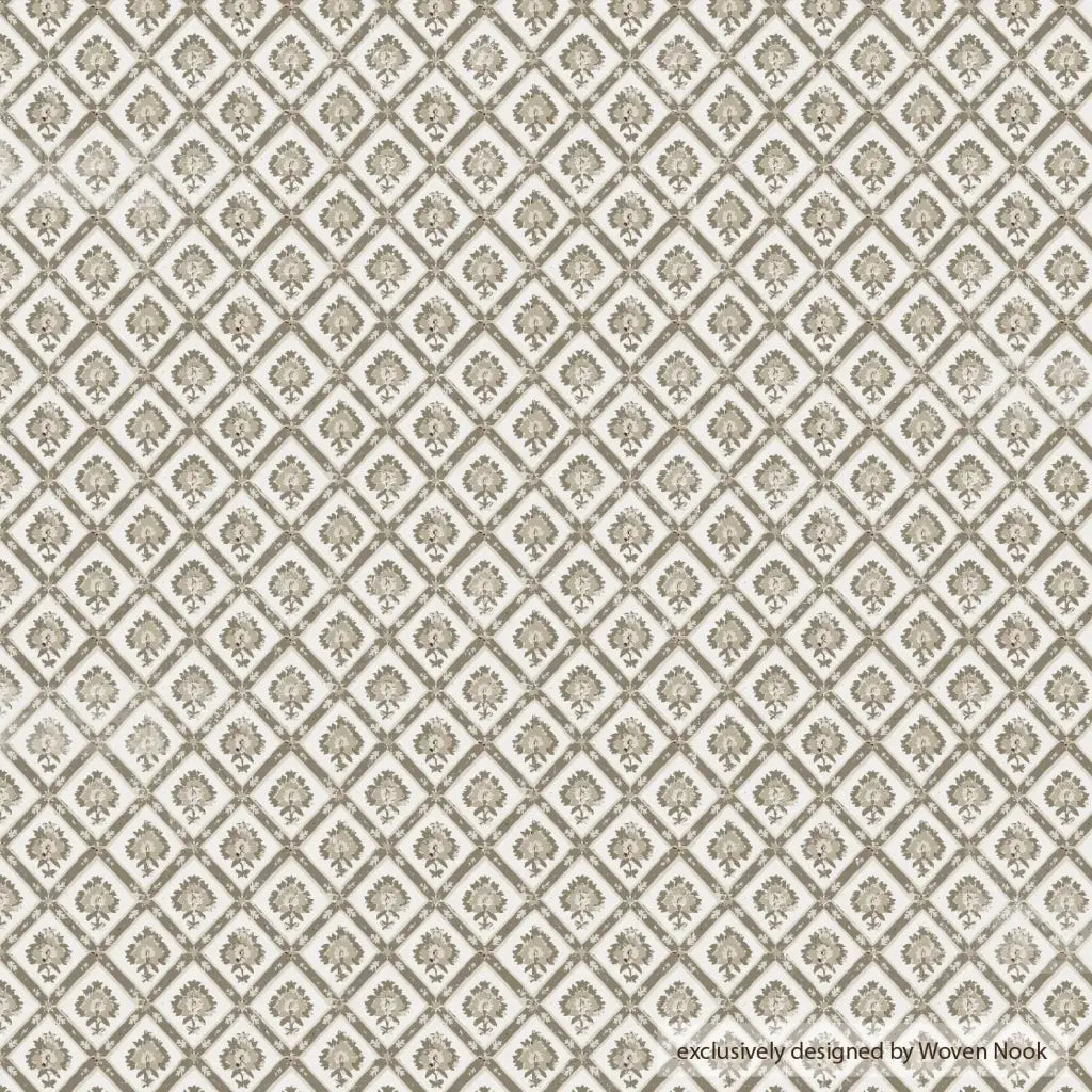 Linen Pillow Cover with Earthy Geometric Pattern, Single-Sided Design, 18, 20, 22 or 26 Inch Sizes