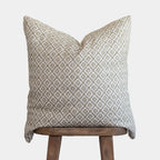 Linen Pillow Cover with Earthy Geometric Pattern, Single-Sided Design, 18, 20, 22 or 26 Inch Sizes