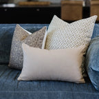 Linen Pillow Cover with Earthy Geometric Pattern, Single-Sided Design, 18, 20, 22 or 26 Inch Sizes