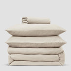 Linen Pillowcases in Oatmeal, a Prewashed Pair of 100% European