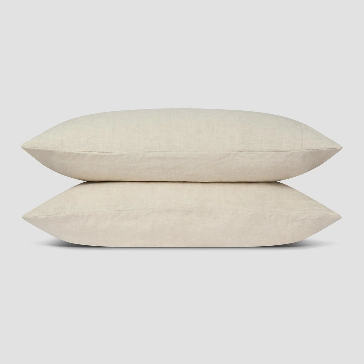Linen Pillowcases in Oatmeal, a Prewashed Pair of 100% European