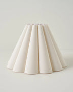 Linen Scallop Lamp Shade for Table Lamps, Ivory Design in Two Diameter for Refr — 18" diameter x 11" H / 15" diameter x 11" H