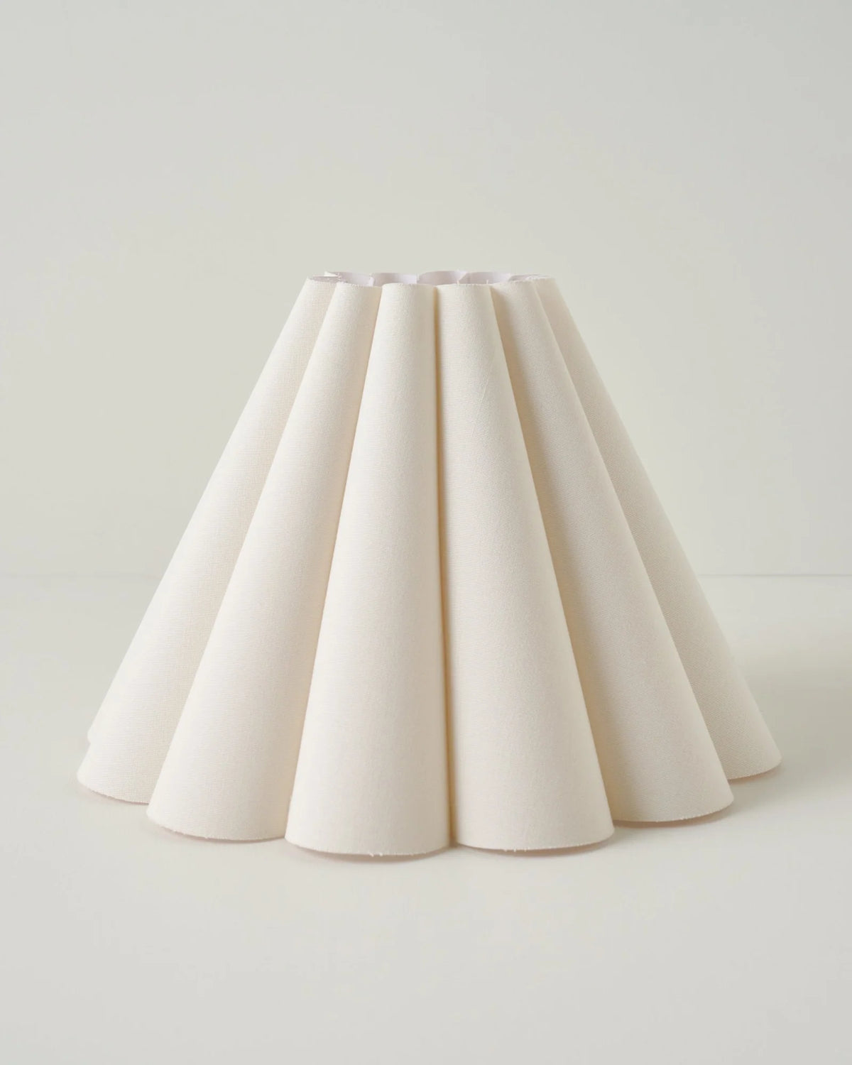 Linen Scallop Lamp Shade for Table Lamps, Ivory Design in Two Diameter for Refr — 18" diameter x 11" H / 15" diameter x 11" H