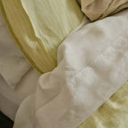 Linen Sheet Set in Dried Grass with 100% European Flax, Garment-Washed Softness, and Full to Cali King Sizes