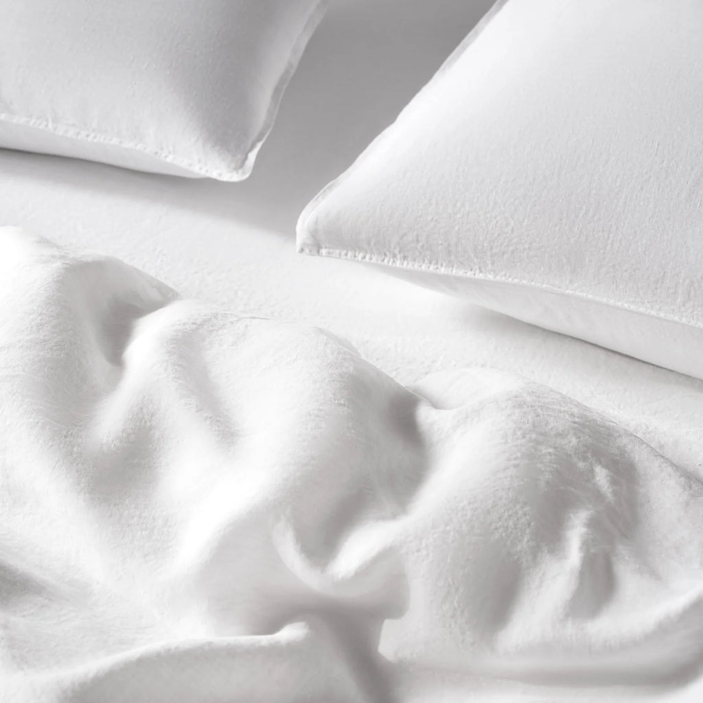 Linen Sheet Set in Dried Grass with 100% European Flax, Garment-Washed Softness, and Full to Cali King Sizes