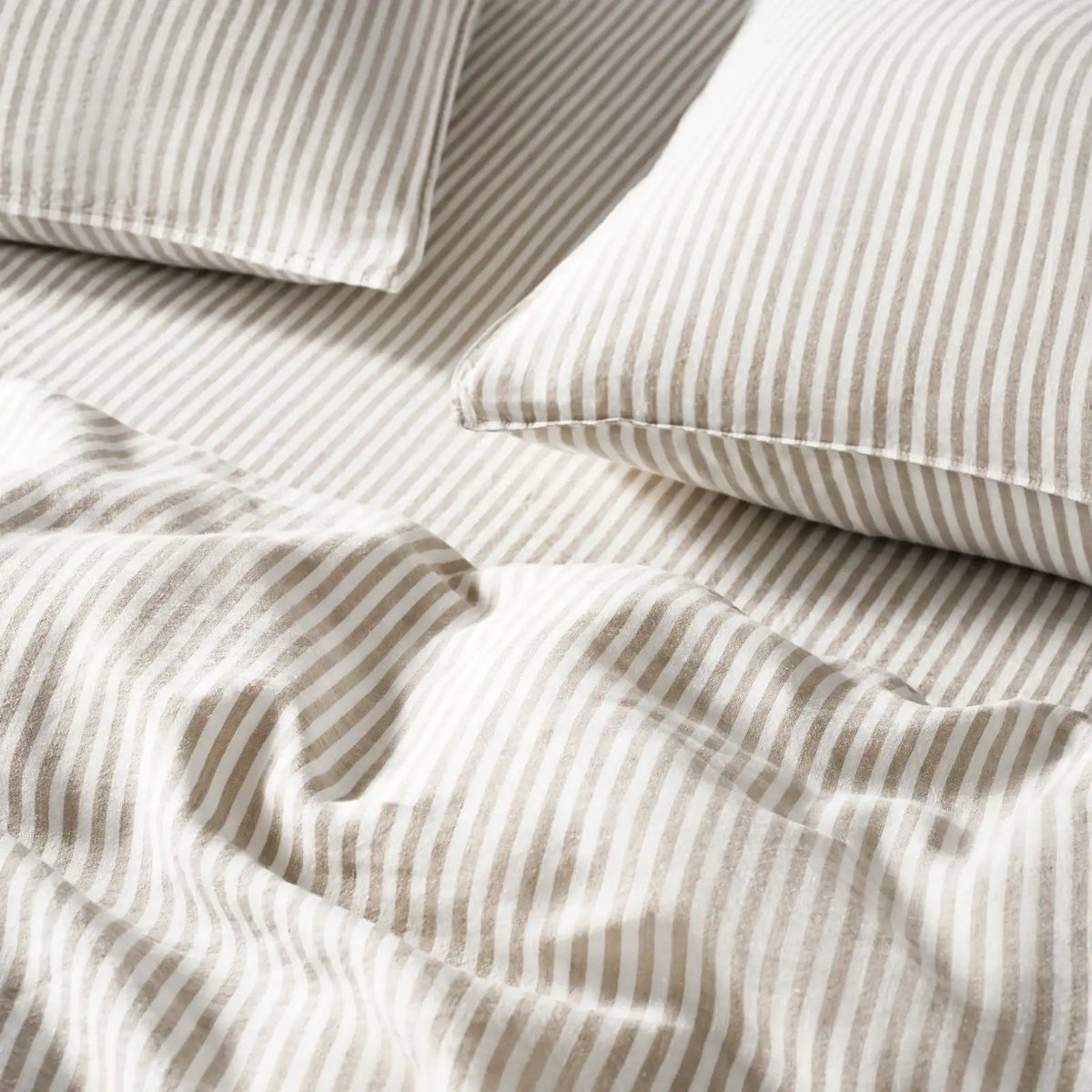 Linen Sheet Set in Dried Grass with 100% European Flax, Garment-Washed Softness, and Full to Cali King Sizes