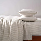 Linen Sheet Set in Dried Grass with 100% European Flax, Garment-Washed Softness, and Full to Cali King Sizes