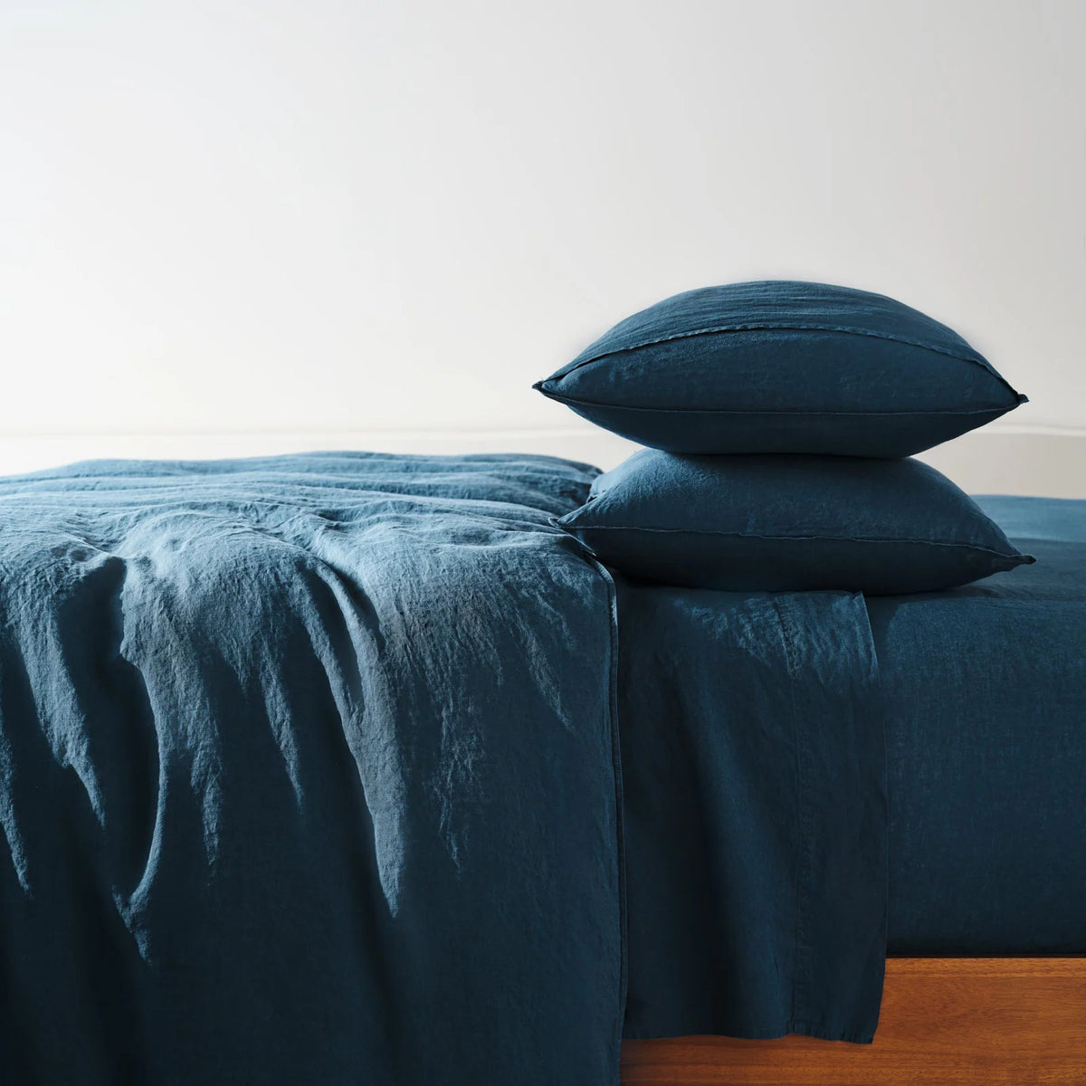 Linen Sheet Set in Dried Grass with 100% European Flax, Garment-Washed Softness, and Full to Cali King Sizes