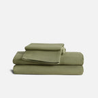 Linen Sheet Set in Dried Grass with 100% European Flax, Garment-Washed Softness, and Full to Cali King Sizes