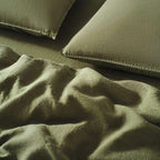 Linen Sheet Set in Dried Grass with 100% European Flax, Garment-Washed Softness, and Full to Cali King Sizes