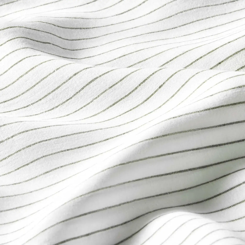Linen Sheet Set in Dried Grass with 100% European Flax, Garment-Washed Softness, and Full to Cali King Sizes