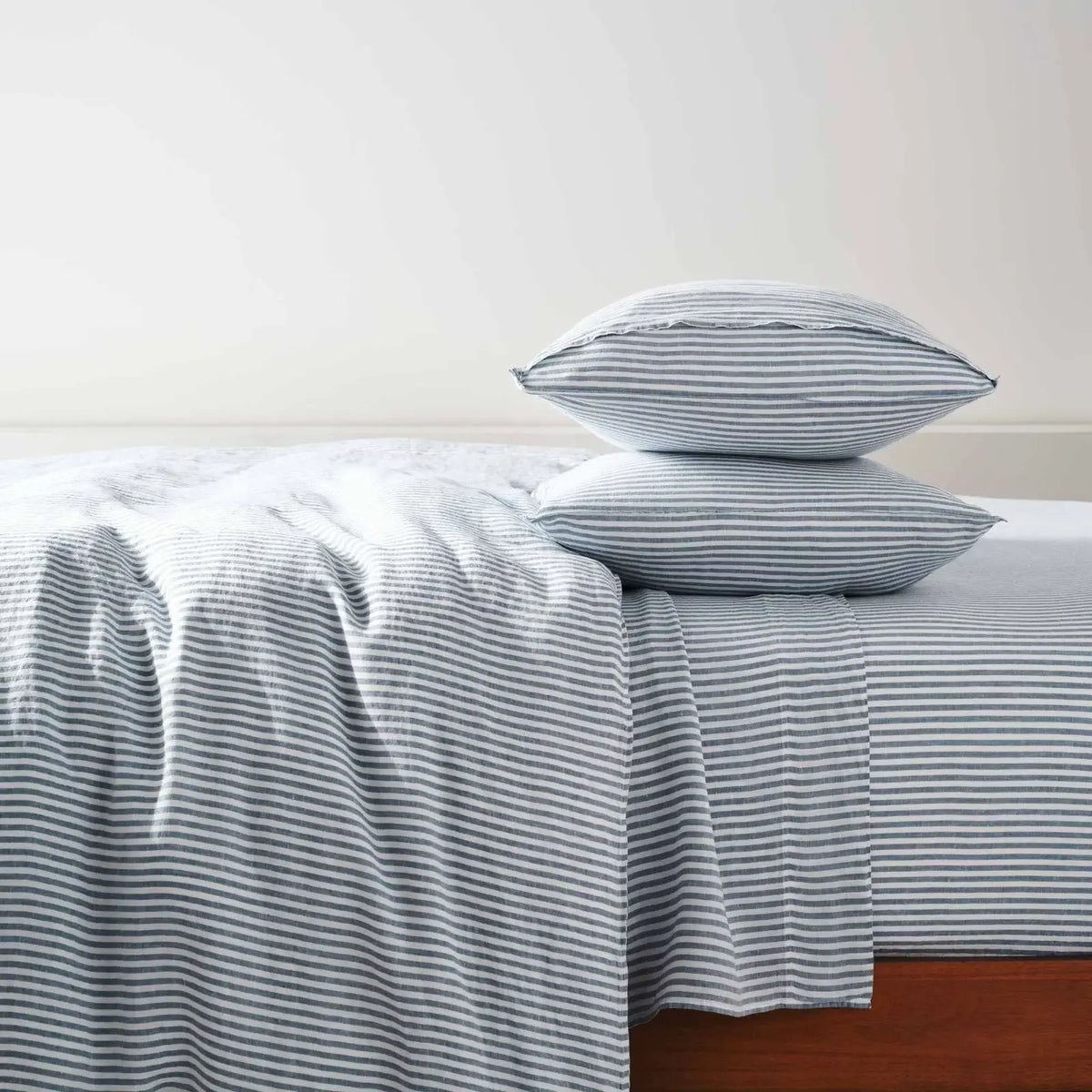 Linen Sheet Set in Dried Grass with 100% European Flax, Garment-Washed Softness, and Full to Cali King Sizes