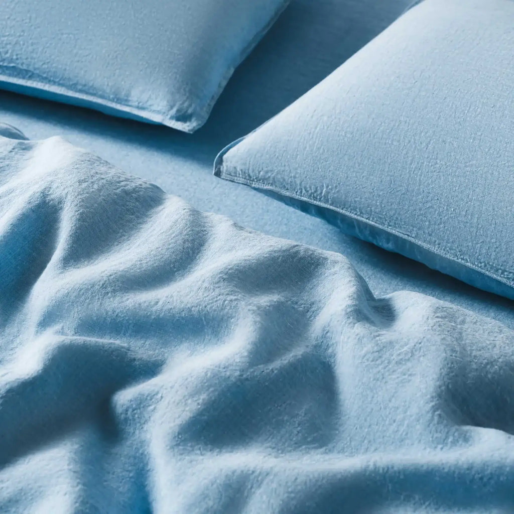 Linen Sheet Set in Dried Grass with 100% European Flax, Garment-Washed Softness, and Full to Cali King Sizes