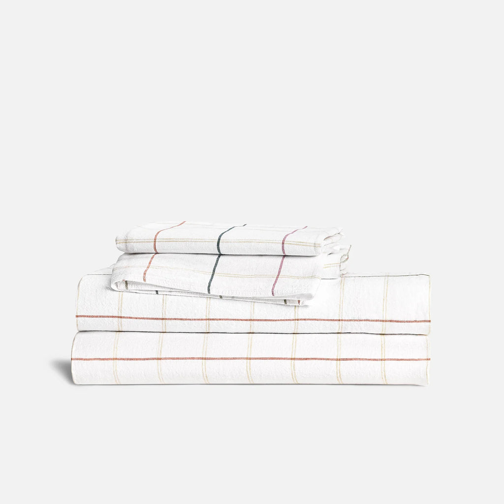Linen Sheet Set in Dried Grass with 100% European Flax, Garment-Washed Softness, and Full to Cali King Sizes