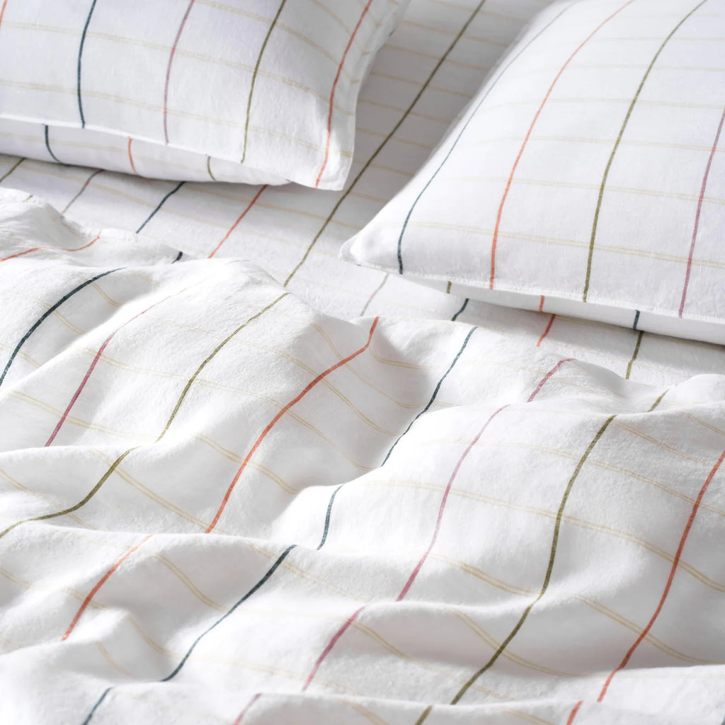 Linen Sheet Set in Dried Grass with 100% European Flax, Garment-Washed Softness, and Full to Cali King Sizes