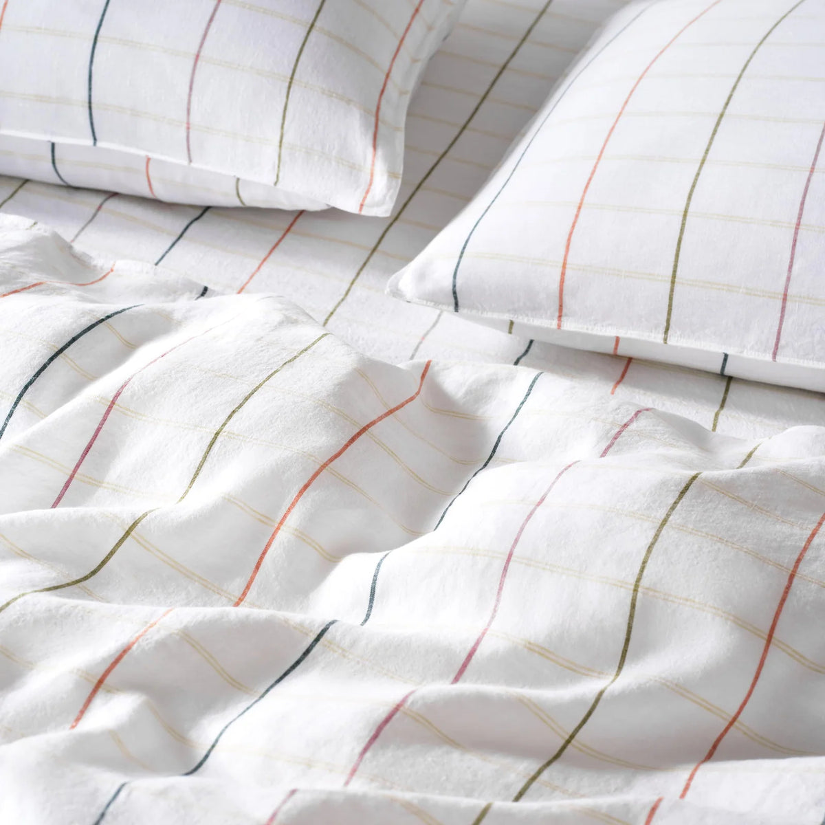 Linen Sheet Set in Dried Grass with 100% European Flax, Garment-Washed Softness, and Full to Cali King Sizes